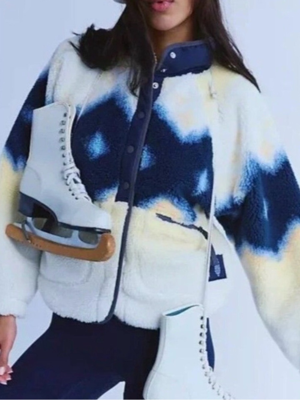 Free People FP Movement Hit The Slopes Printed Fleece Jacket XL NWT